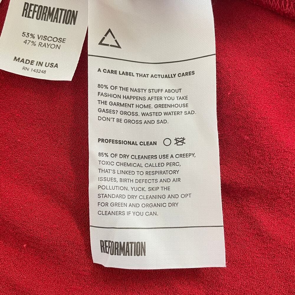 Reformation A-Line Flare Mini Dress in Red - Size: 2 - Picture 9 of 9